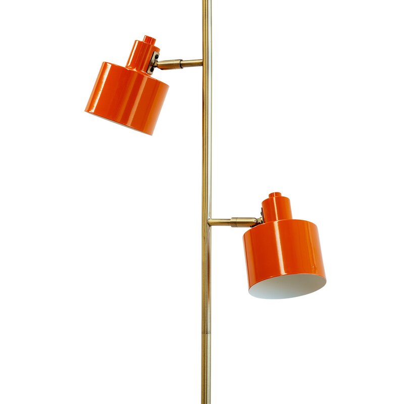 Ocean gulvlampe 160 cm orange/messing