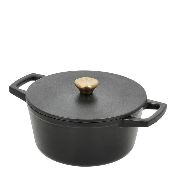 Støpejernsgryte 3,6L 22,5 cm svart