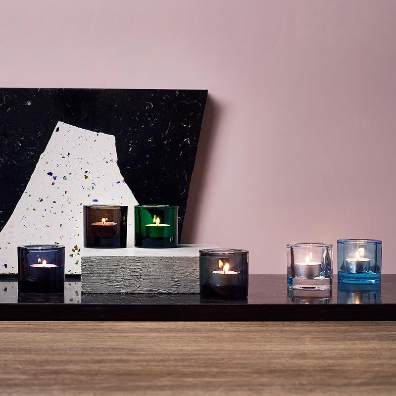Kivi lyslykt 6 cm grå