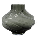 Turn vase 20 cm røkt grå