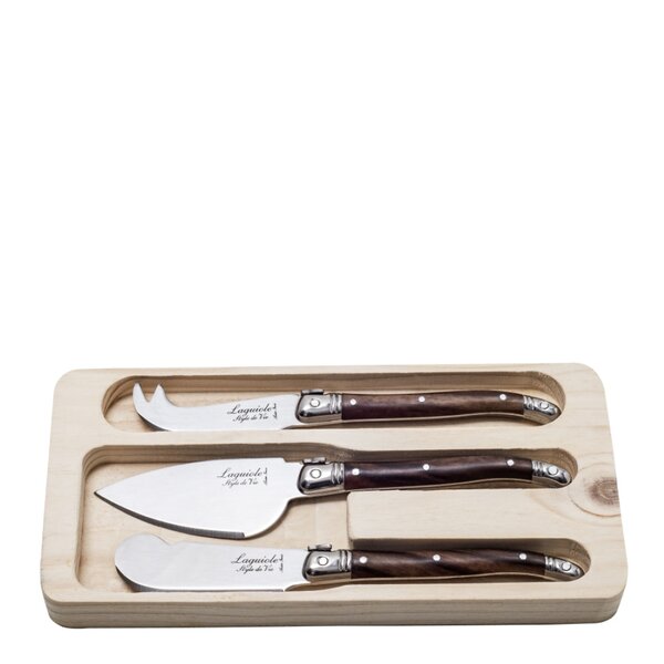 Ostekniver 3 stk dark wood
