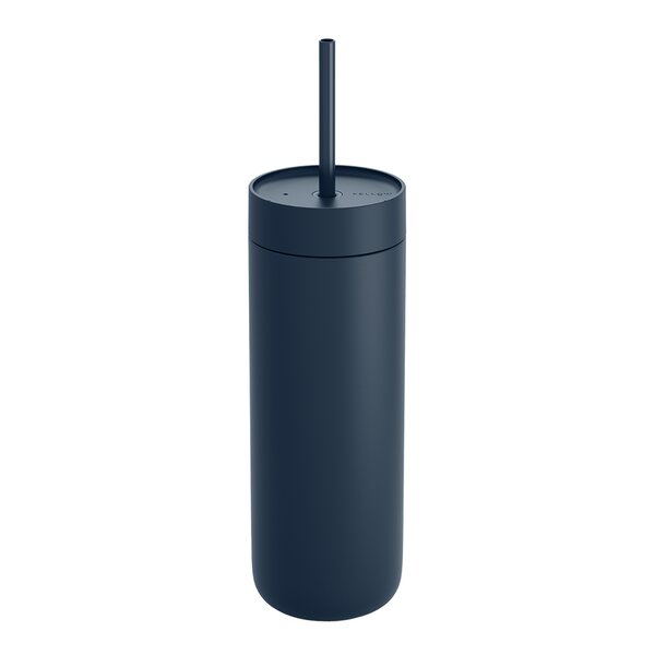 Carter Cold tumbler med sugerør 590 ml stone blue