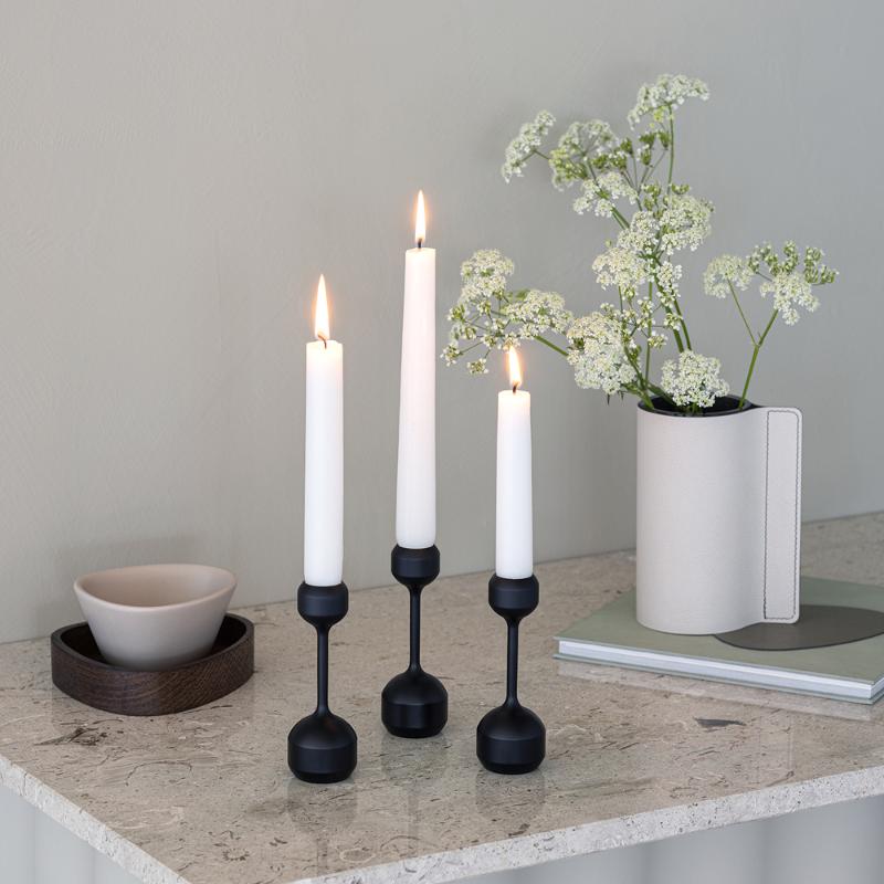 Silhouette lysestake 12 cm svart