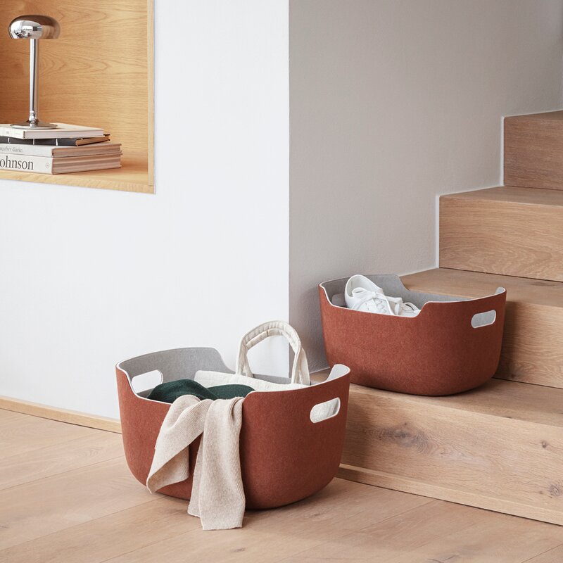 Tidy oppbevaringskurv 48x35x23 cm chestnut