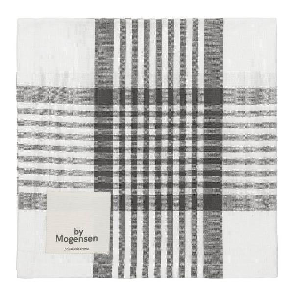 Tøyserviett 55x55 cm large checks hvit