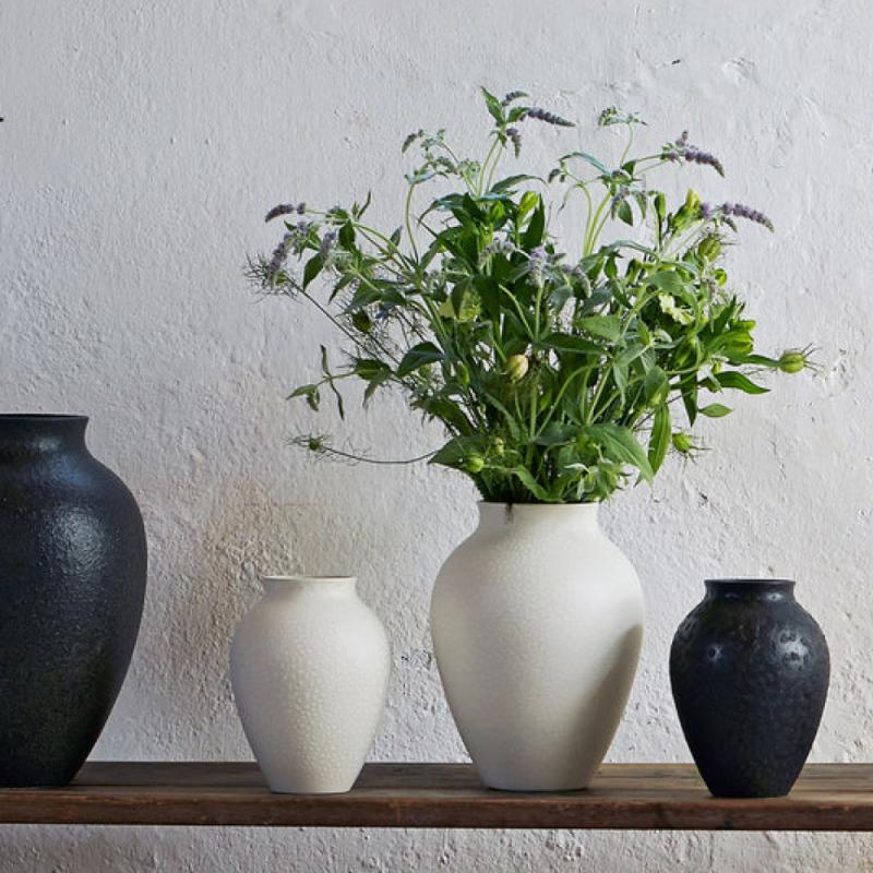 Knabstrup vase 20 cm hvit