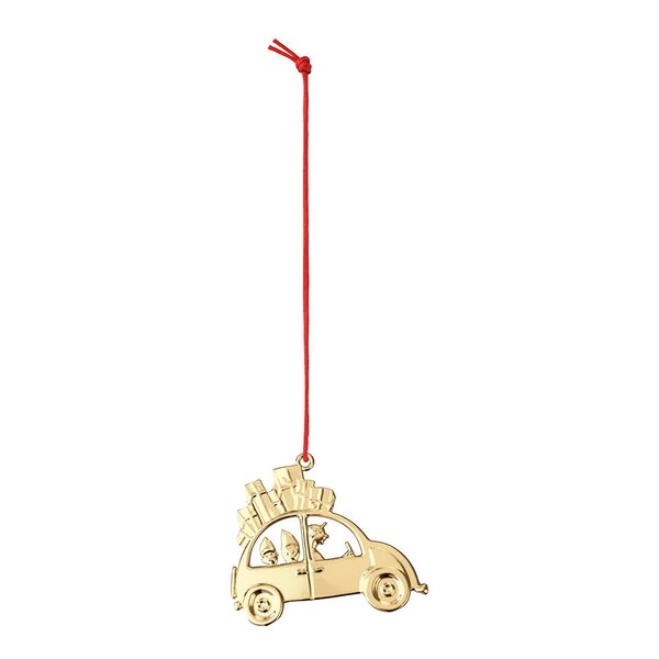 Julebil 6,5 cm forgylt