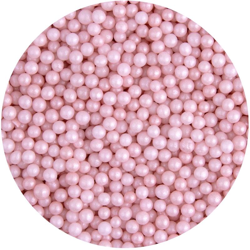 Kakestrøssel perler 4 mm 90g rosa pastell