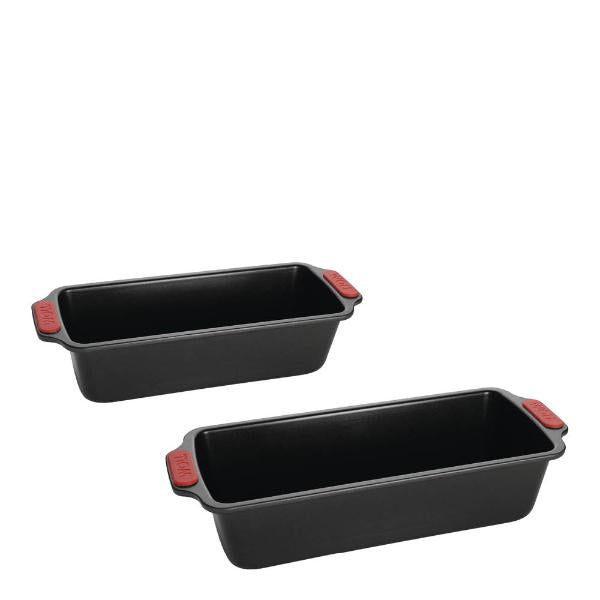 Bake It brødform 30x15 cm 2 stk svart/rød