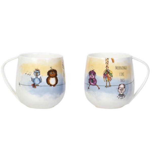 Morning birds krus 40 cl hvit/multi