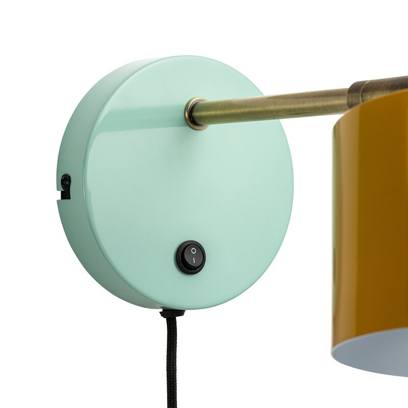 Ocean vegglampe 11,5 cm curry/messing/turkis
