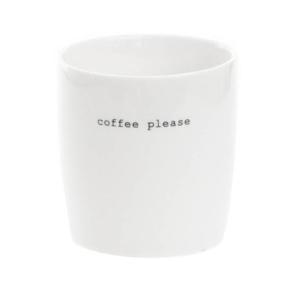 Krus mini coffee please 10 cl hvit