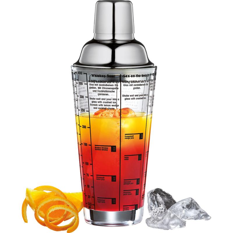 Cocktailshaker med oppskrifter på siden 400 ml