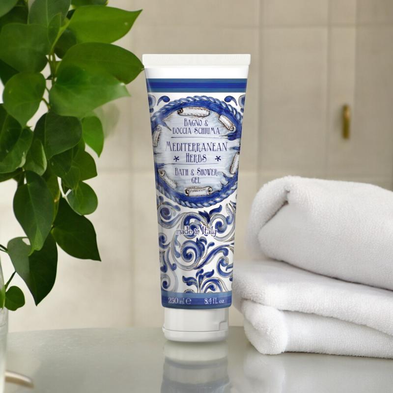 Maioliche dusj & badegele 250ml mediterranean herbs