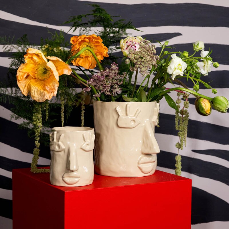 Facy krukke L 24x19x22 cm beige