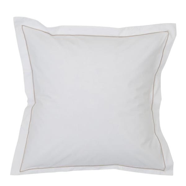 Hotel putevar percale 65x65 cm hvit/beige