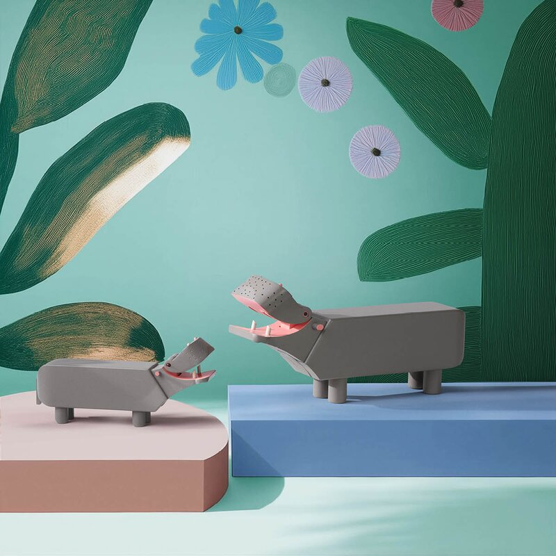 Liliput flodhest 6 cm grå