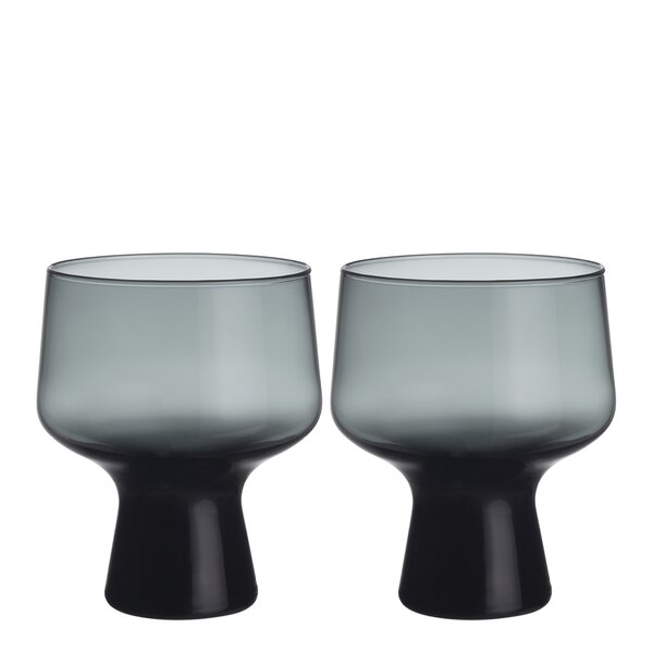 Solare glass på fot 29 cl 2 stk stålgrå