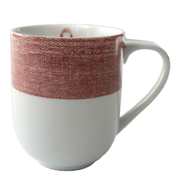 Linen rosa sløyfe krus 35 cl