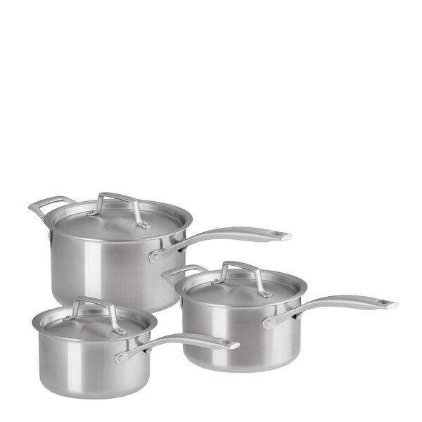 Essential 3-ply kasserollesett 3 deler stål/uten belegg