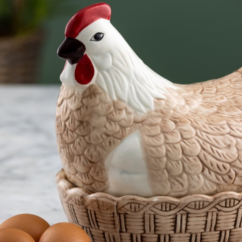 Eggoppbevaring høne 23,4 cm natur