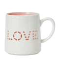Flora kopp love 40 cl hvit/rosa