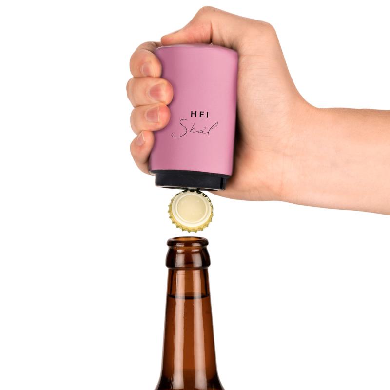 Automatisk flaskeåpner hei skål rosa