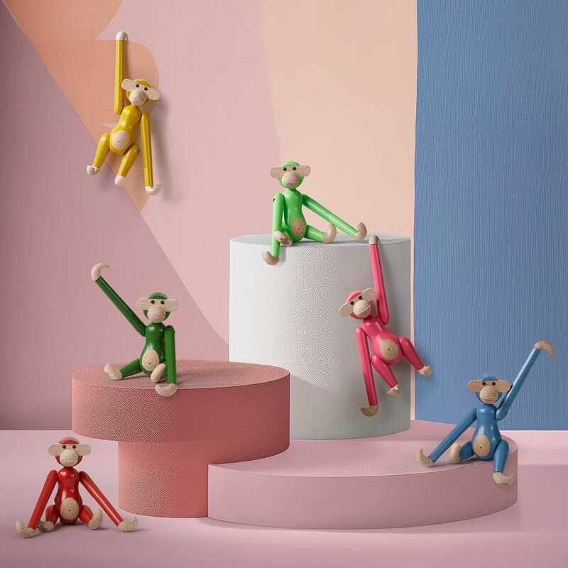 Apekatt mini 9,5 cm rosa