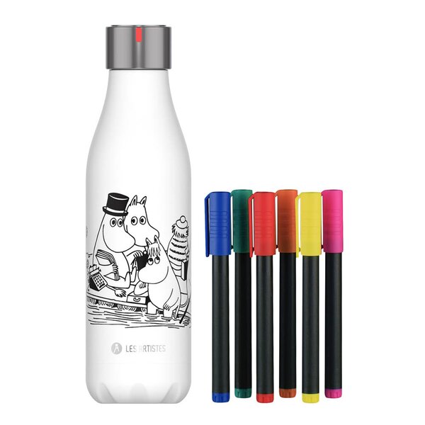 Bottle Up Mummi termoflaske m/tusjer 0,5L hvit