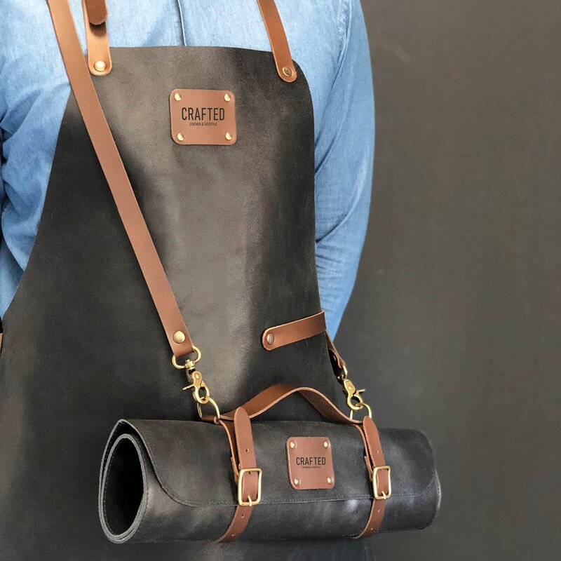 Leather forkle 80x58 cm svart
