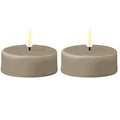 LED Jumbo telys 2 stk 6,1x4,5 cm sand