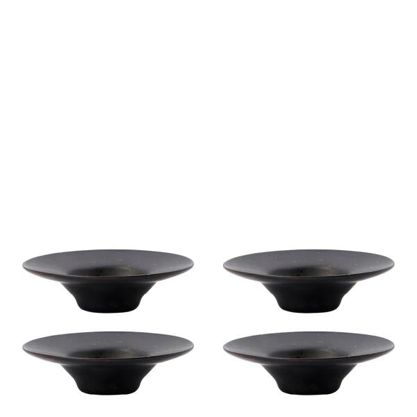 Pion eggeglass 9 cm 4 stk svart/brun