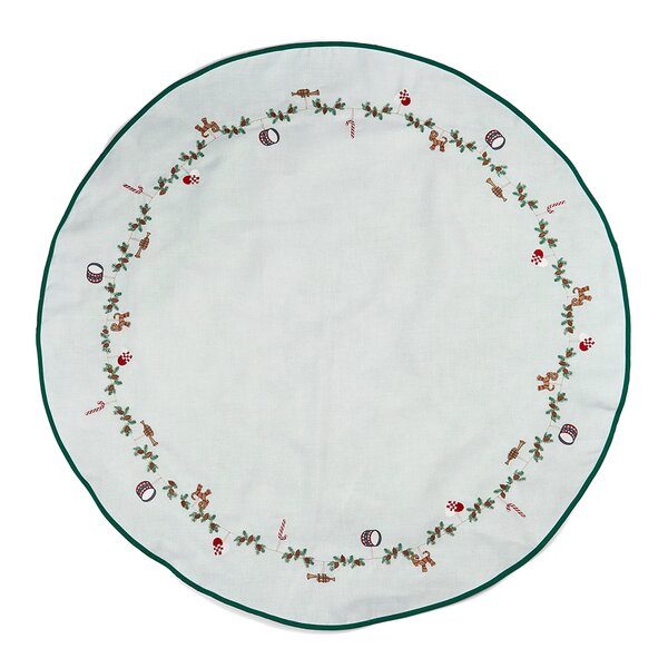 Klassisk brodert juletreteppe 120 cm