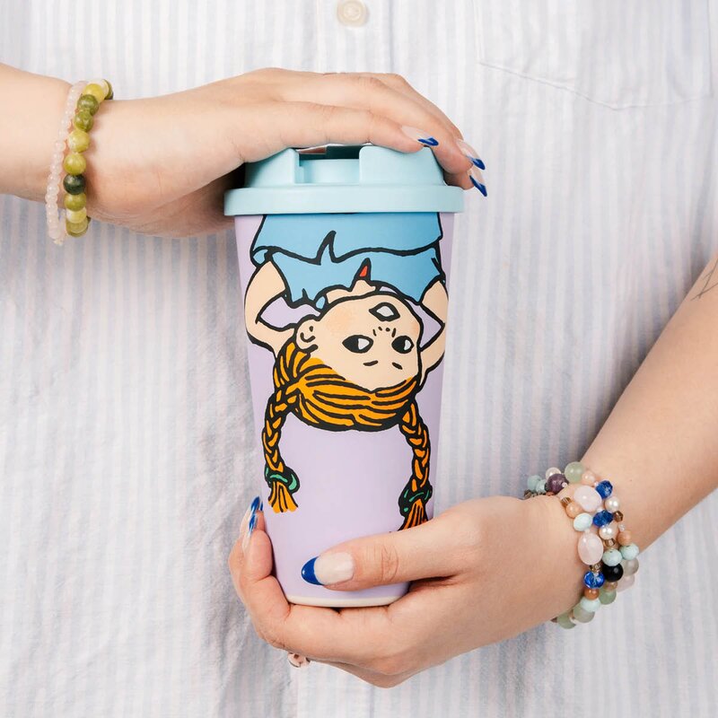 Pippi take away kopp 45 cl lilla