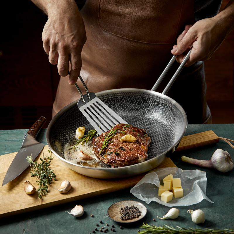 Stekespade lang rustfritt stål