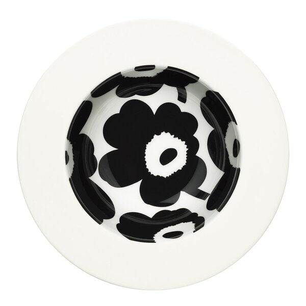Unikko dyp asjett 20 cm hvit/svart