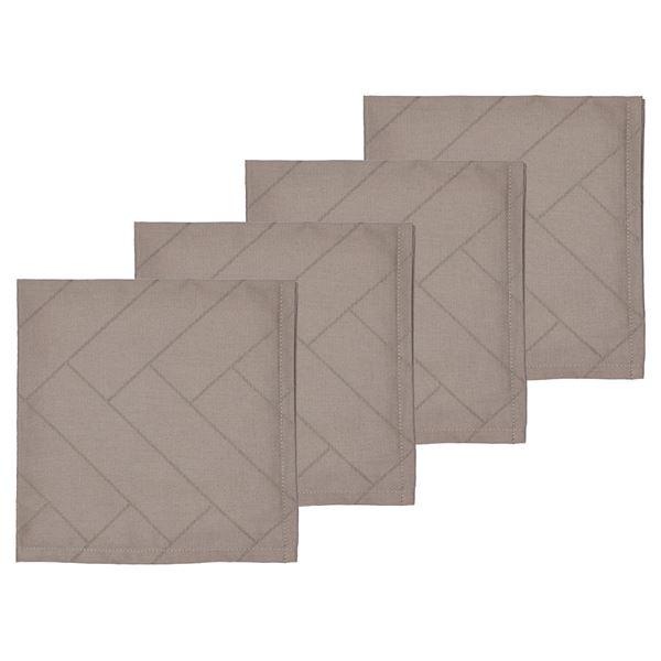 Tiles damask tøyserviett 4 stk taupe