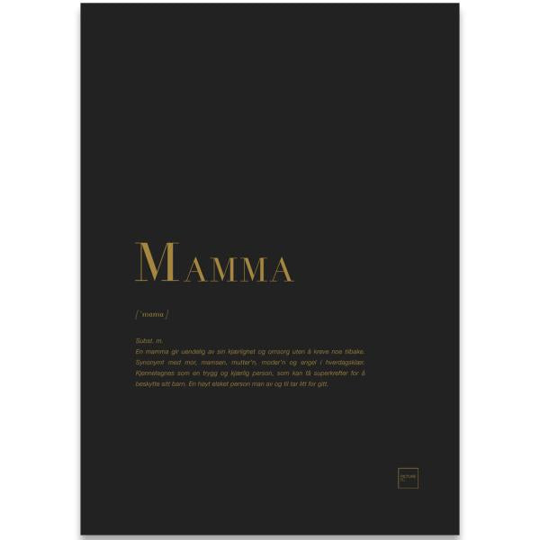 Poster mamma 30x40 cm svart