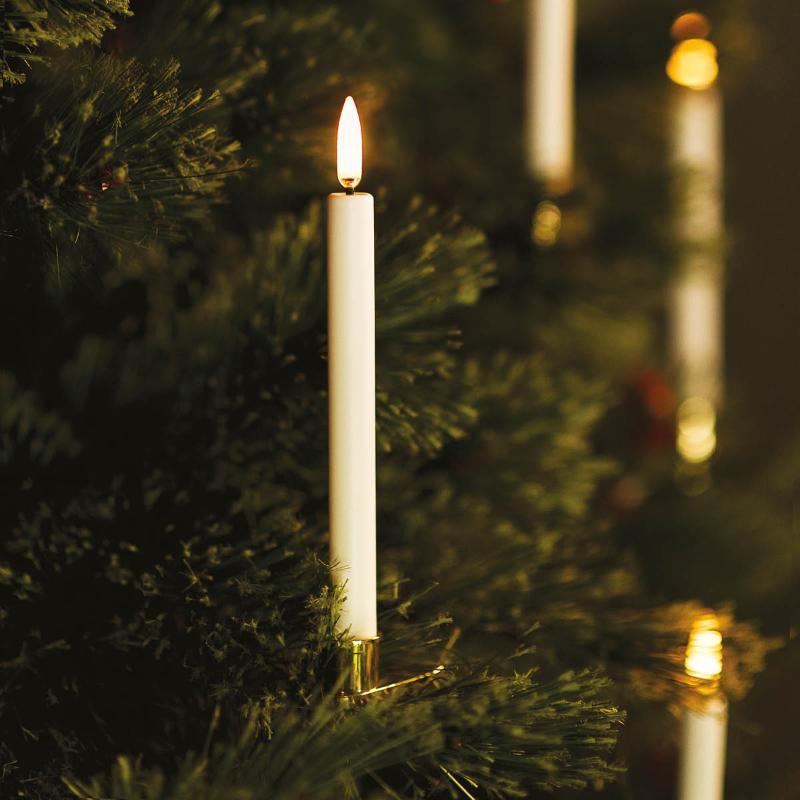 LED juletrelys m/holder 14x1,3 cm 4 stk nordic white