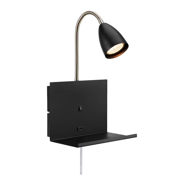 Cuarto vegglampe 30 cm svart