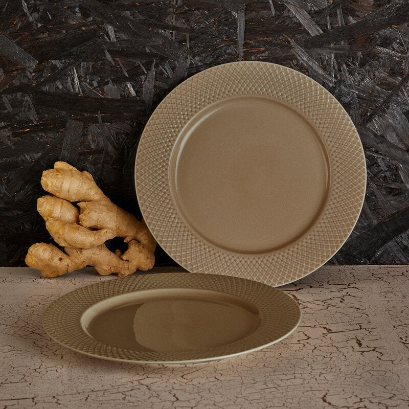 Rhombe Earth tallerken 23 cm clay