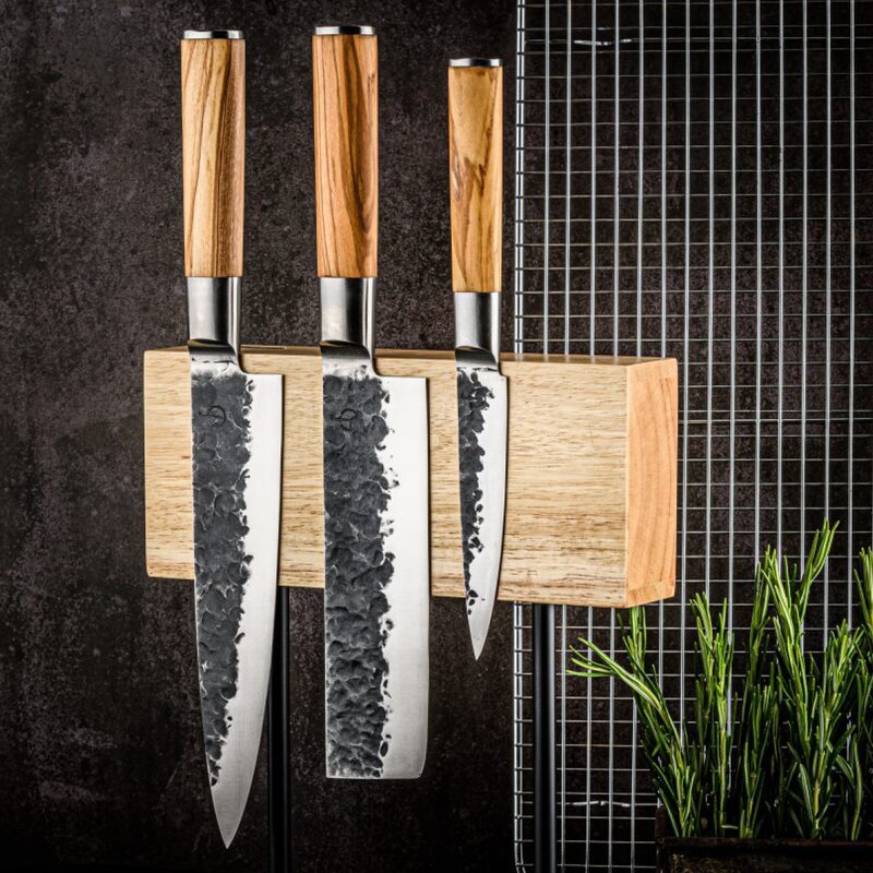 Knivsett 3 deler 35/32/25 cm olive