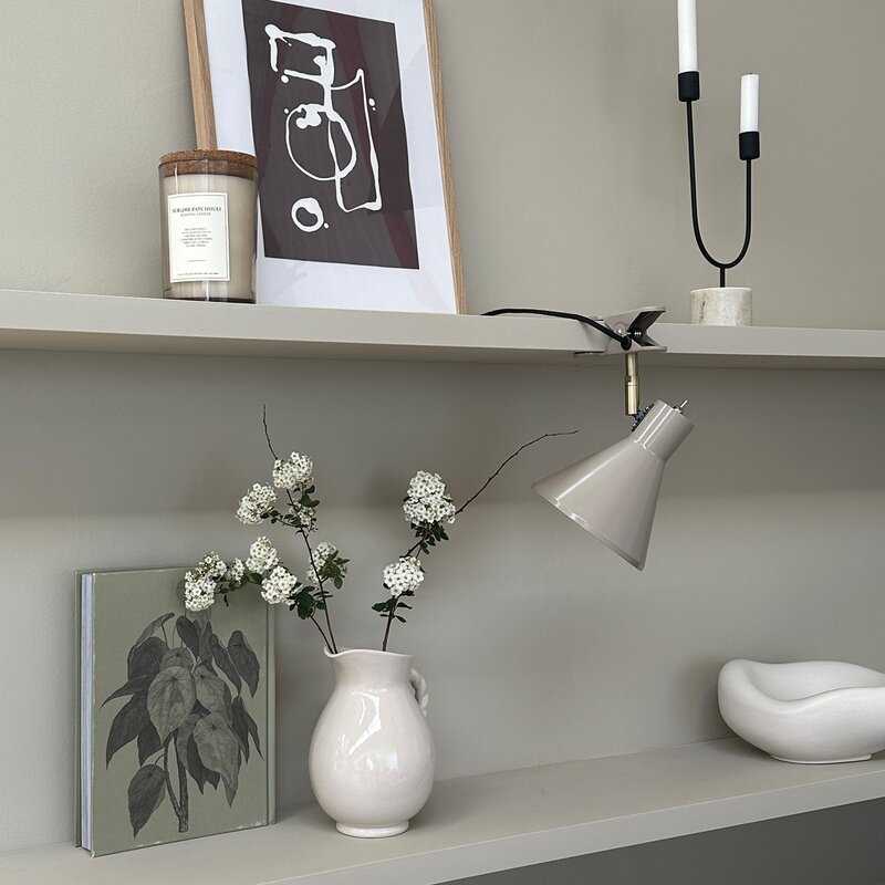 Sleep vegglampe med klemme 16 cm beige