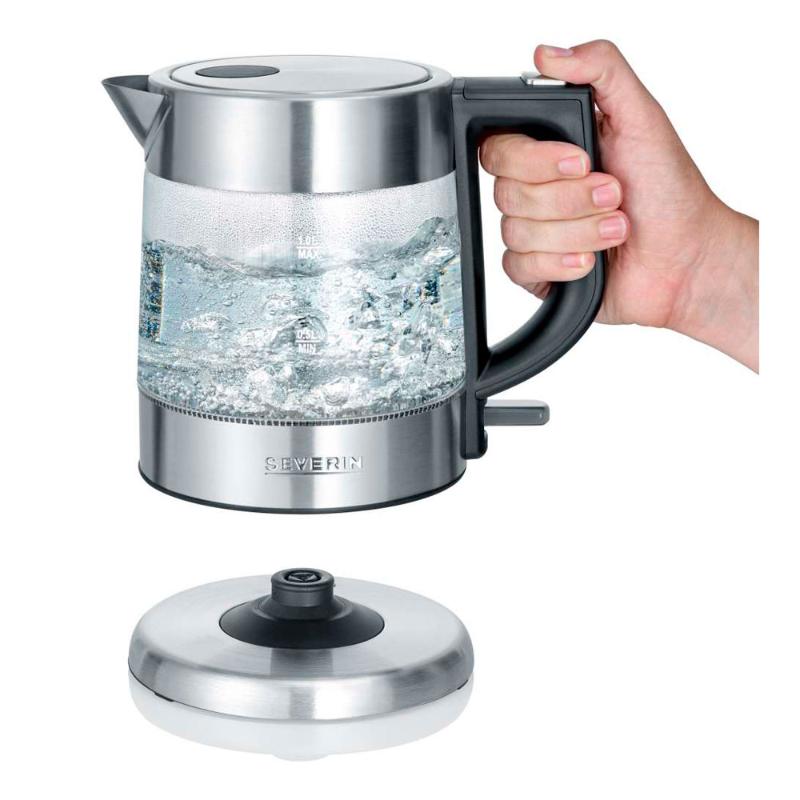 Vannkoker 2200W 1L stål/glass