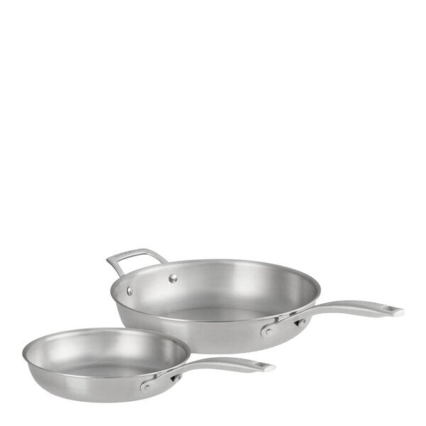 Essential 3-ply stekepannesett 24+28 cm stål/uten belegg