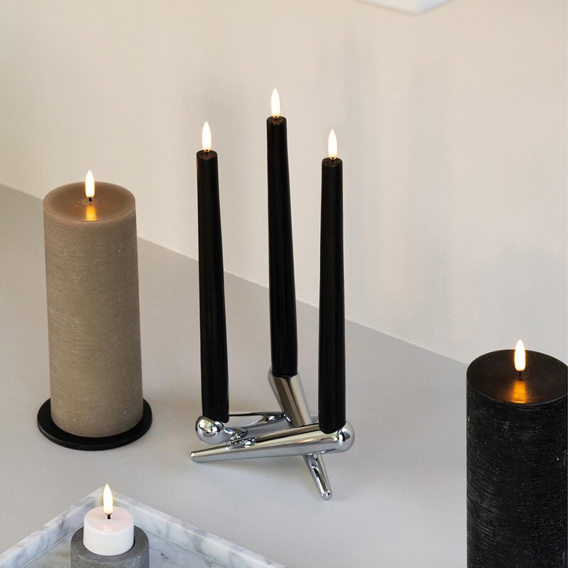 Taper Candles kronelys 2,3x25 cm 2 stk svart