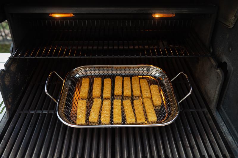 Grillform perforert 44x28x11 cm rustfritt stål