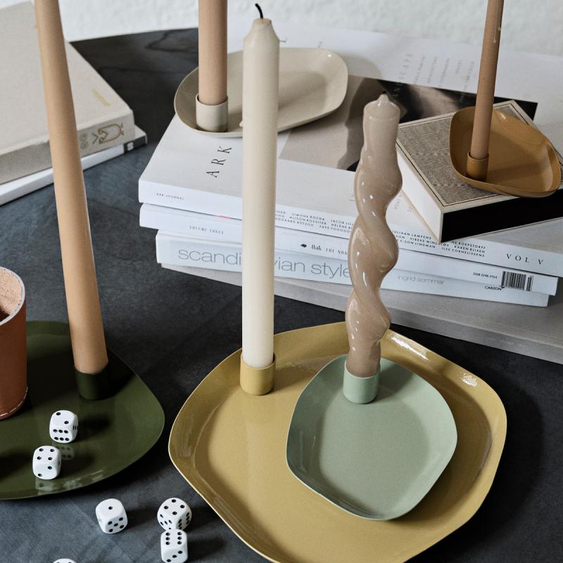 Mie lysestake stor 25x25 cm taupe sand