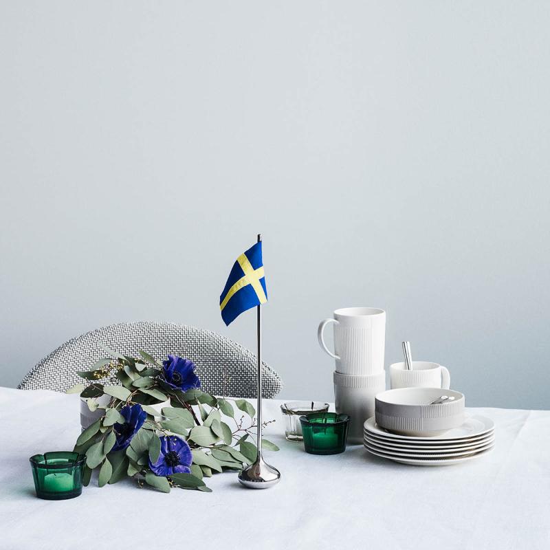 RO bordflagg svensk H35 cm sølv