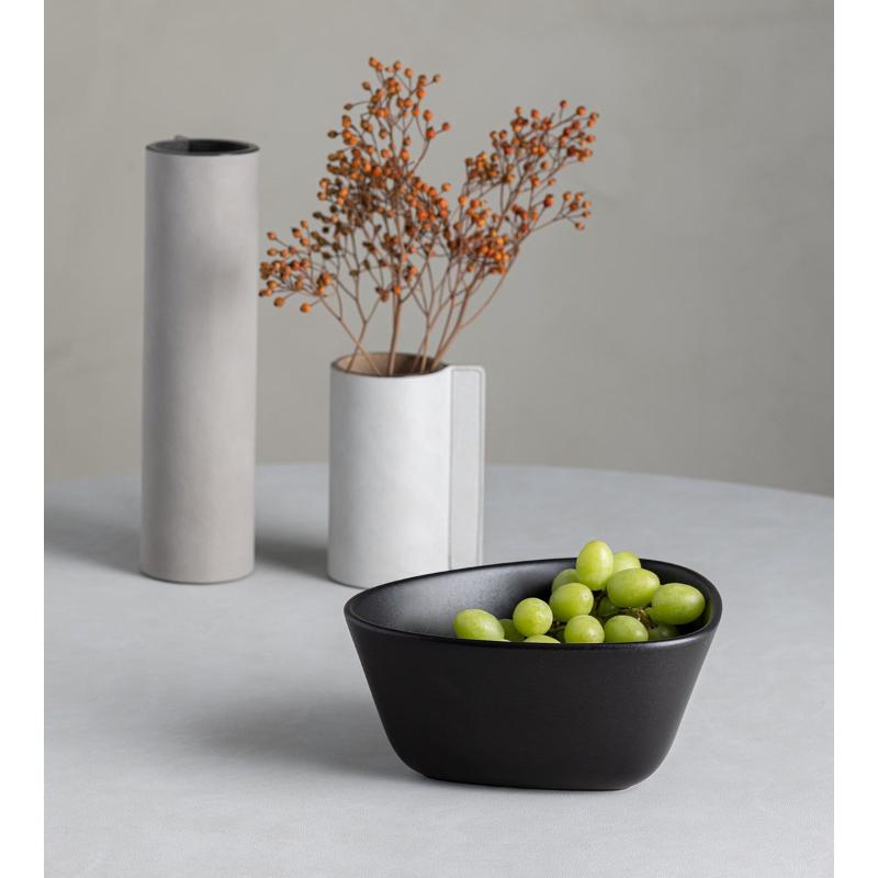 Curve Stoneware serveringsskål 22x20 cm svart